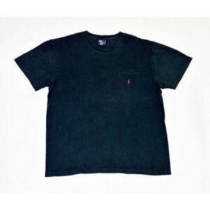 Vintage 90s Ralph Lauren Polo T-Shirt Large Black Embroidered Single Stitch